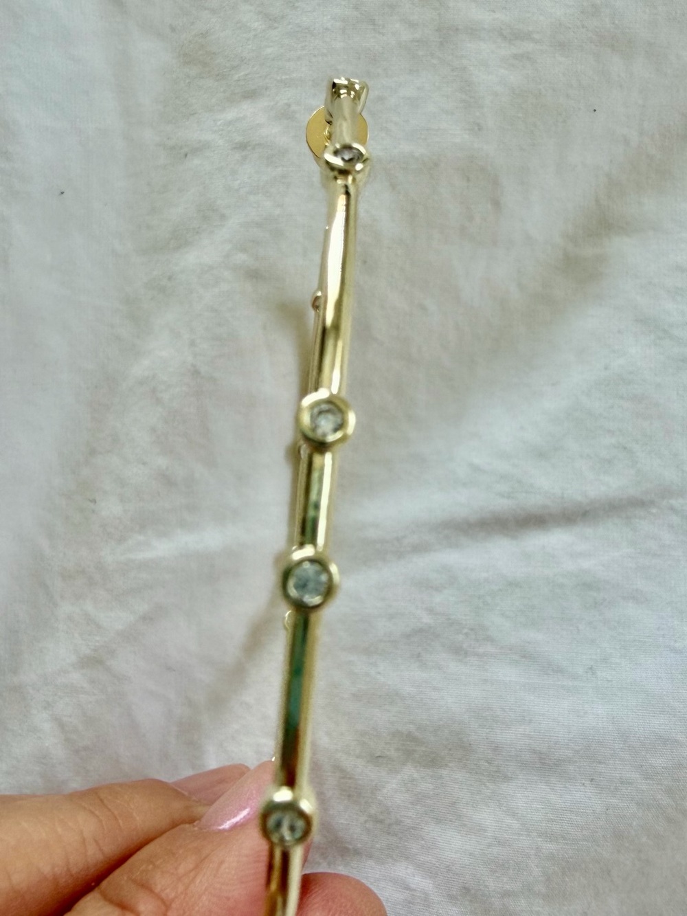 Melinda Maria Gold Hoop Earrings with Purple Pouch - Picture 3 of 4